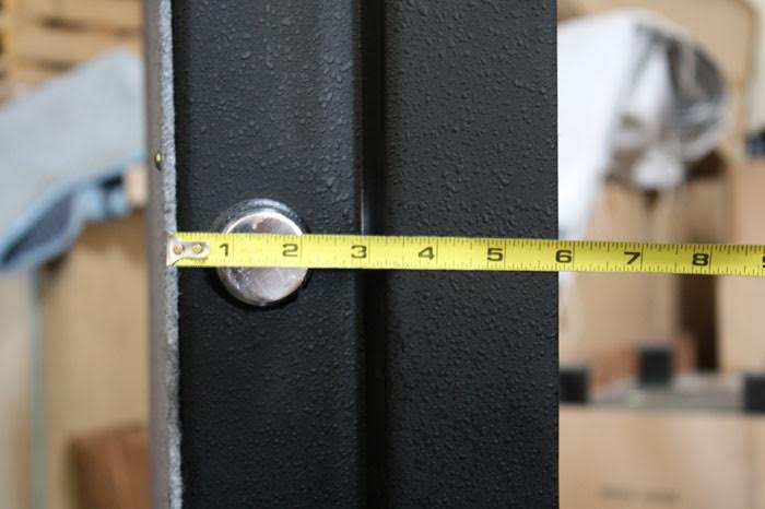 Tape measuring the door slab at five and three quarters deep