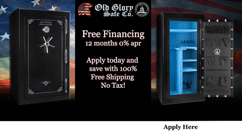 Free financing and shipping offer on all Old Glory gun safes