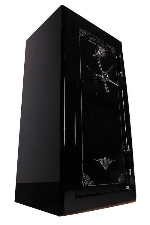 
                  
                    60 inch tall by 30 inch wide Old Glory Battle Ready gun safe locked in gloss black
                  
                